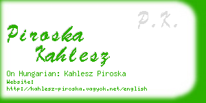 piroska kahlesz business card